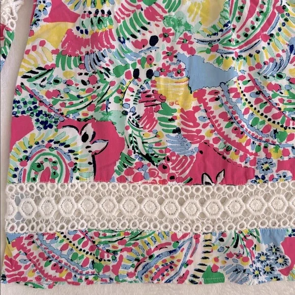 Crown & Ivy | Multicolor Crochet Lace Inset V-Neck Boho Peasant Blouse (M) - Picture 7 of 15